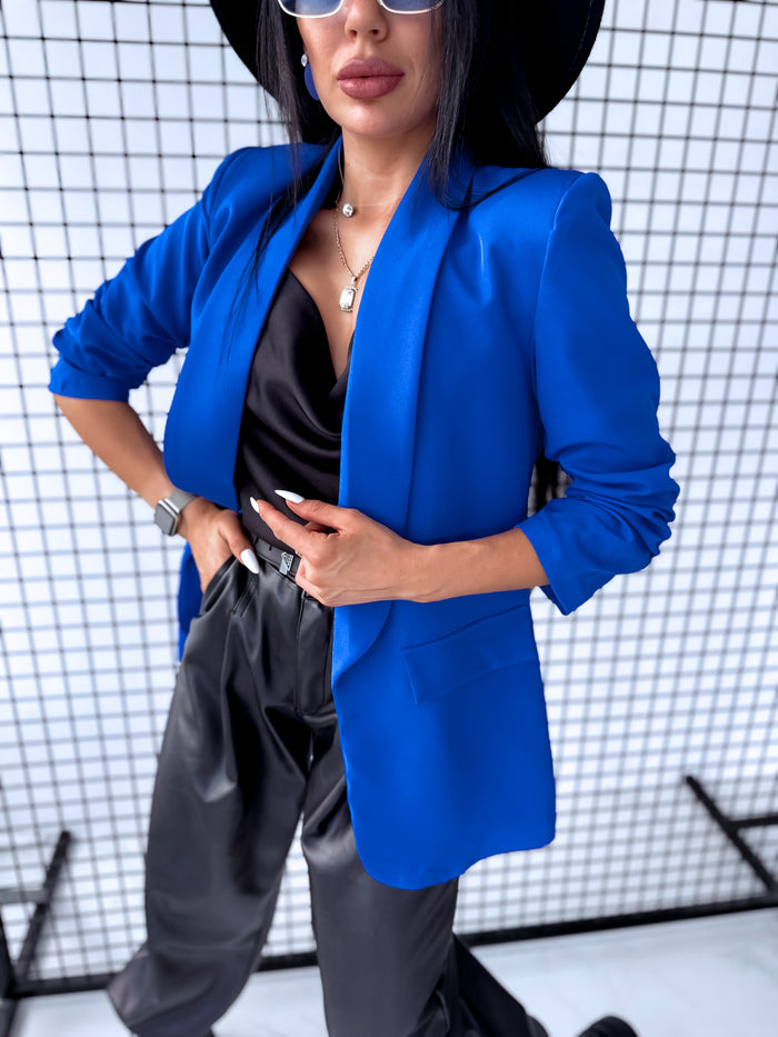 Dark blue, ONE SIZE jacket + black top 