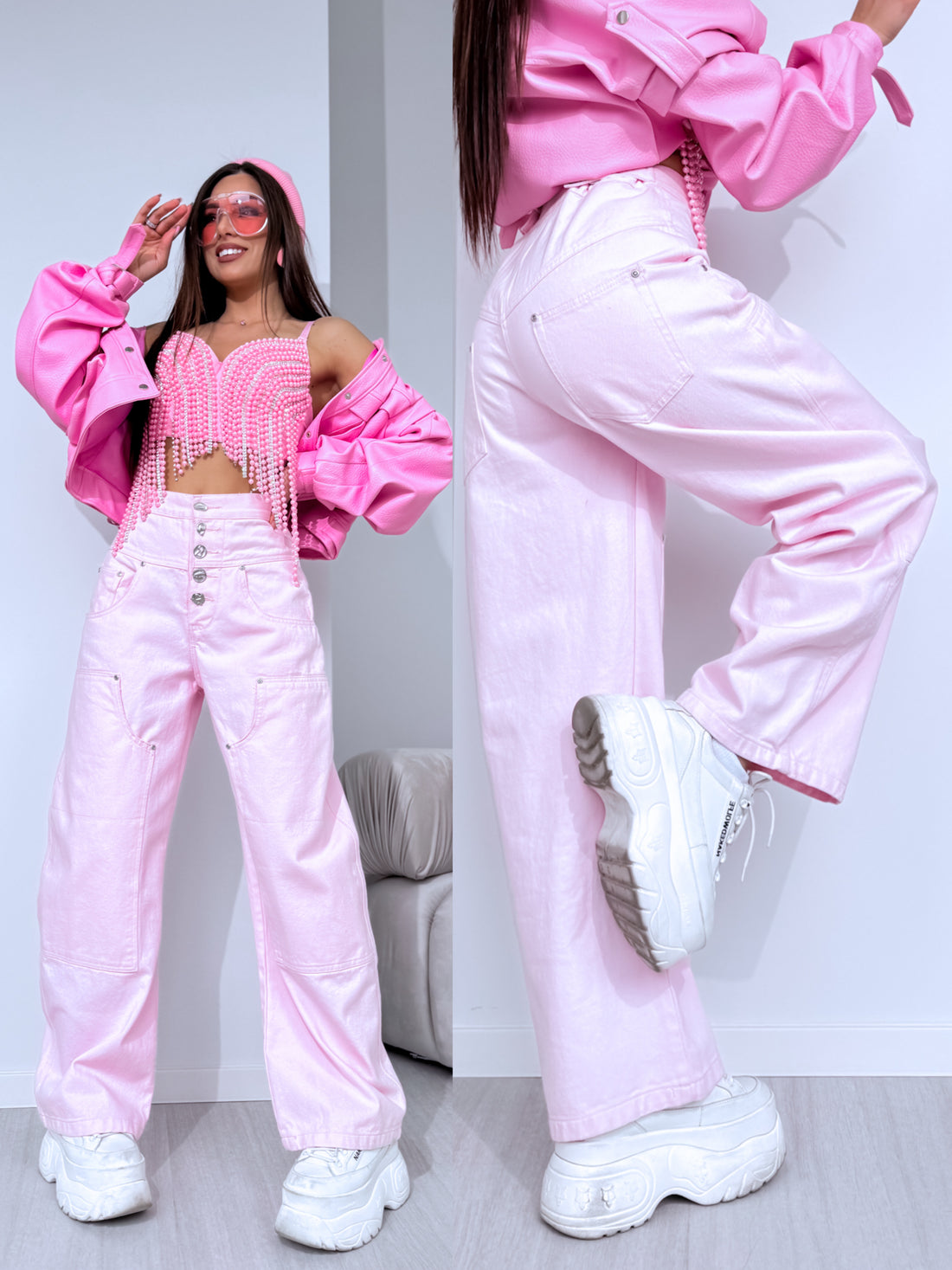 Jeans "CLOUD BAGGY" P12683 - SOFT PINK