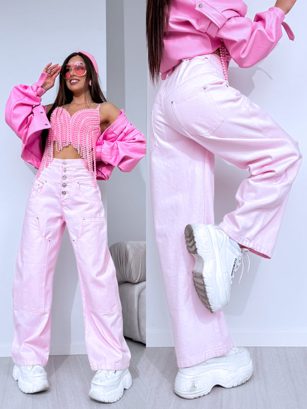 Jeans "CLOUD BAGGY" P12683 - SOFT PINK