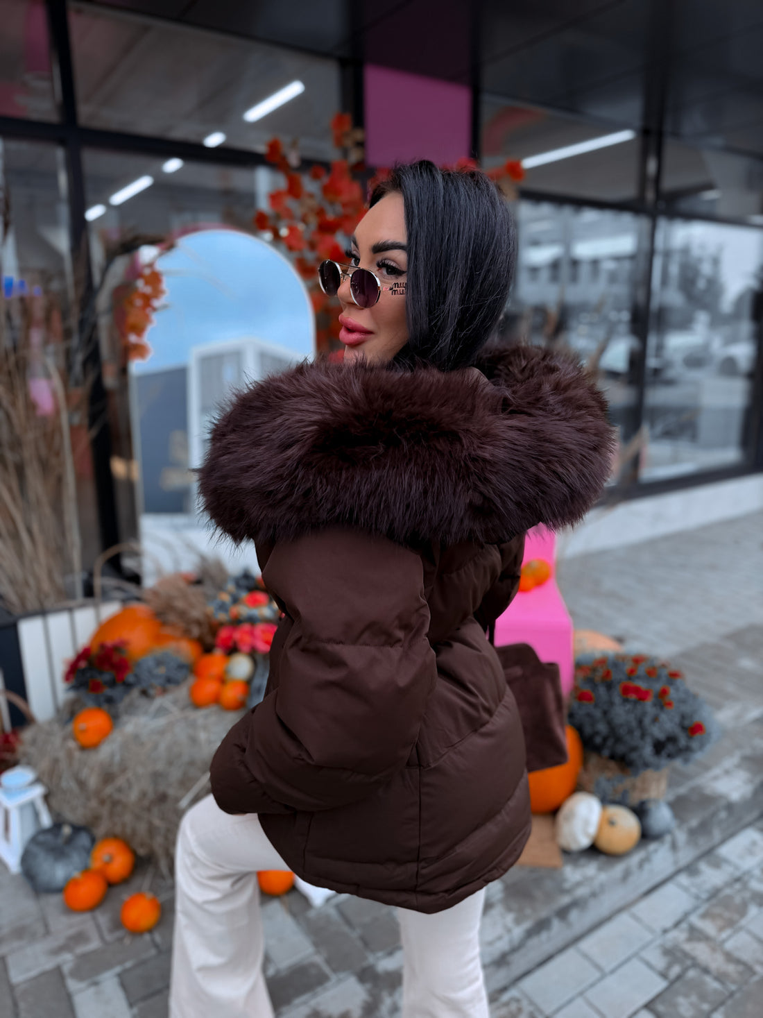 Virsjaka ar pūkas kapuci "CUDDLE ME FC7665" - CHOCO