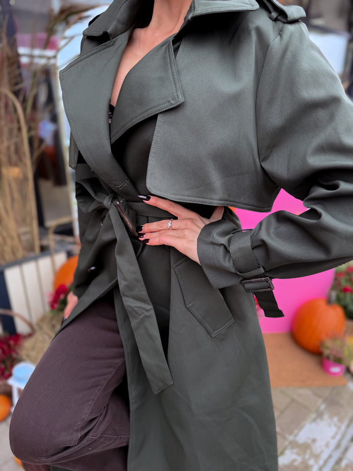 Trench coat "CINNAMON NA3072" - KHAKI