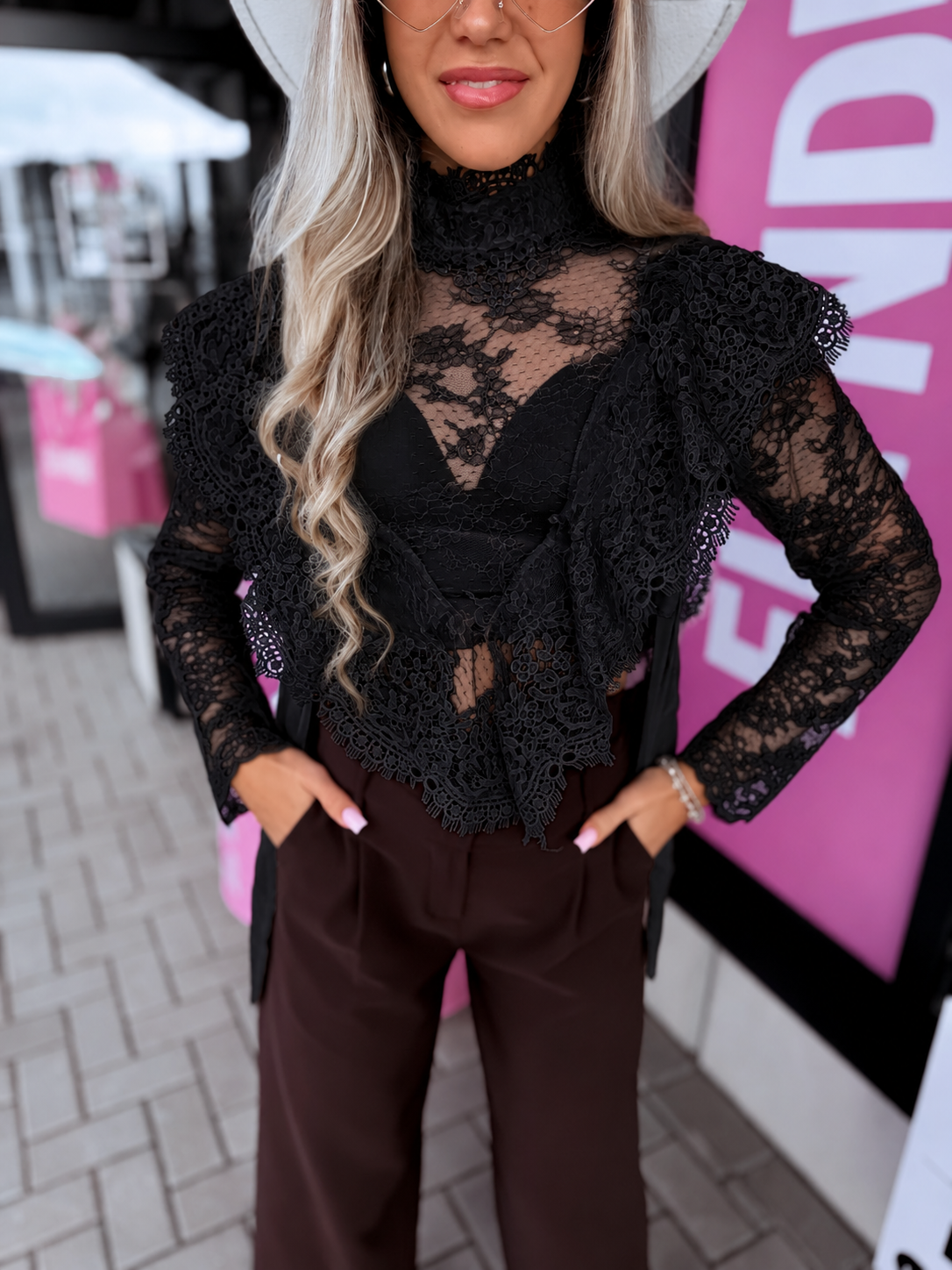 Lace top "FORTUNE" W56115 – BLACK