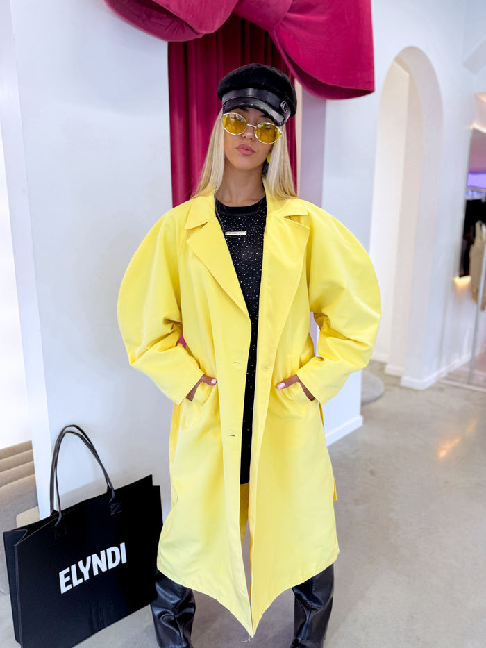Long trench coat "PINEAPPLE V10272" - YELLOW