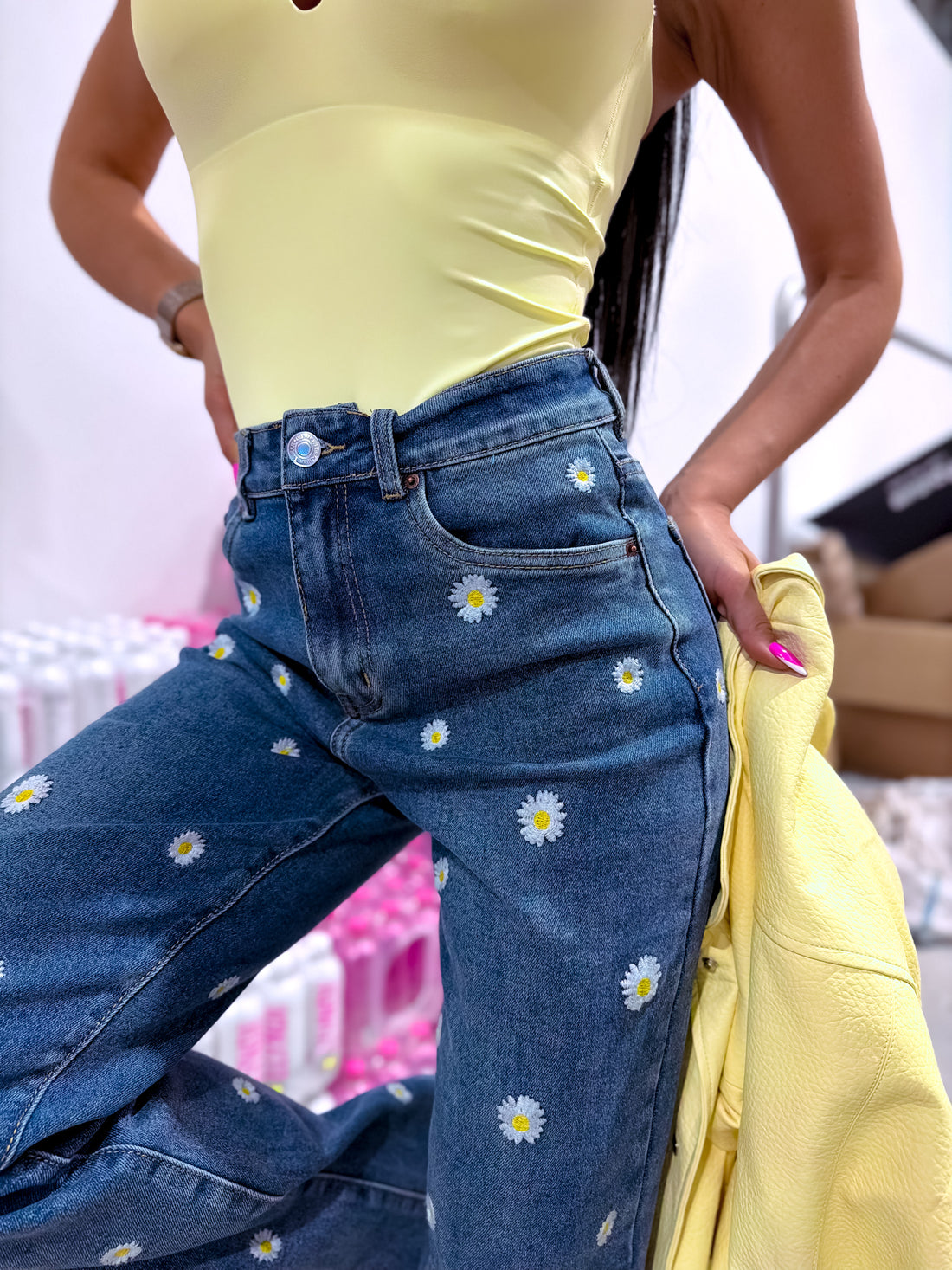 Wide leg džinsa bikses "DAISY BREEZE" 9218 - ZILAS