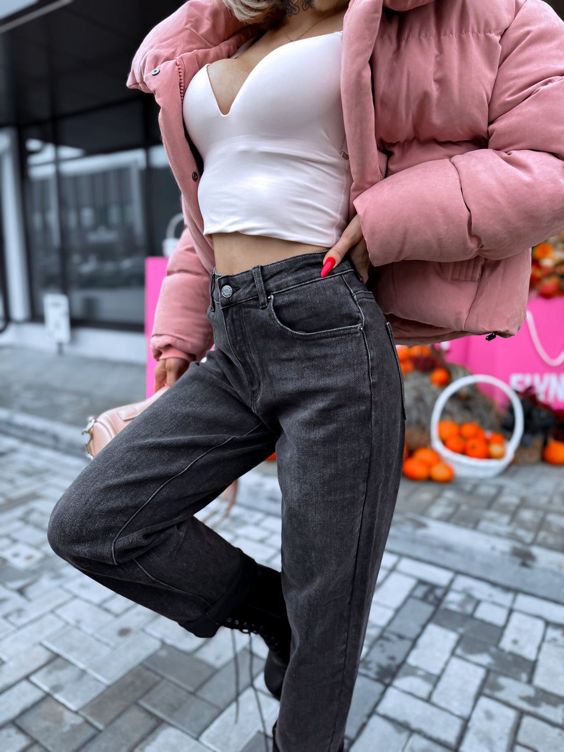 MOM FIT jeans "DIVERSION" Y3307-12M – DARK GREY