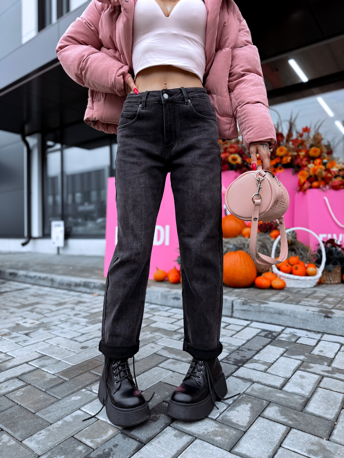 MOM FIT jeans "DIVERSION" Y3307-12M – DARK GREY