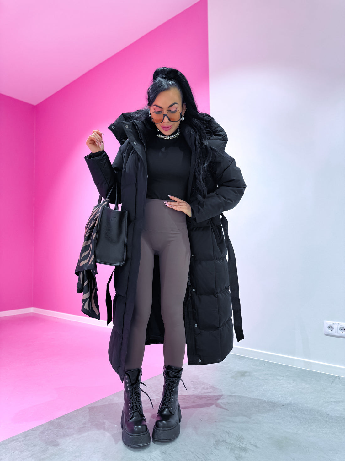 "ICEBERG" FC7617 long jacket - BLACK PRE-ORDER