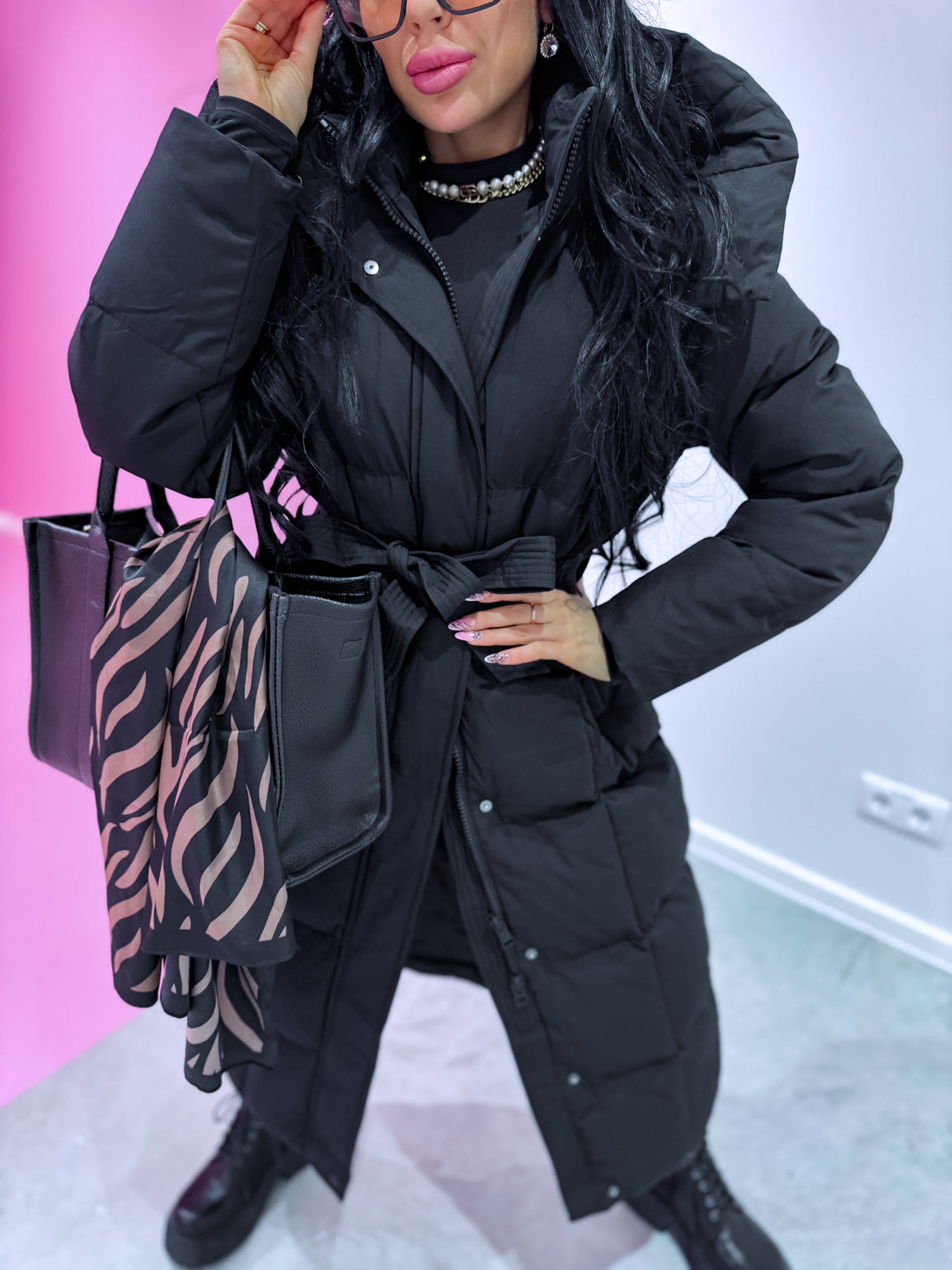 "ICEBERG" FC7617 long jacket - BLACK PRE-ORDER