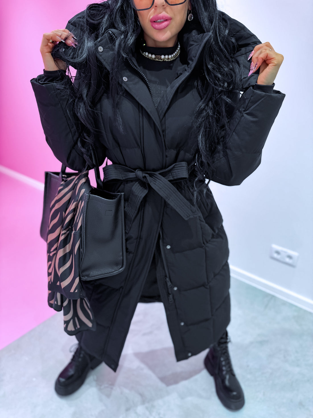 "ICEBERG" FC7617 long jacket - BLACK PRE-ORDER