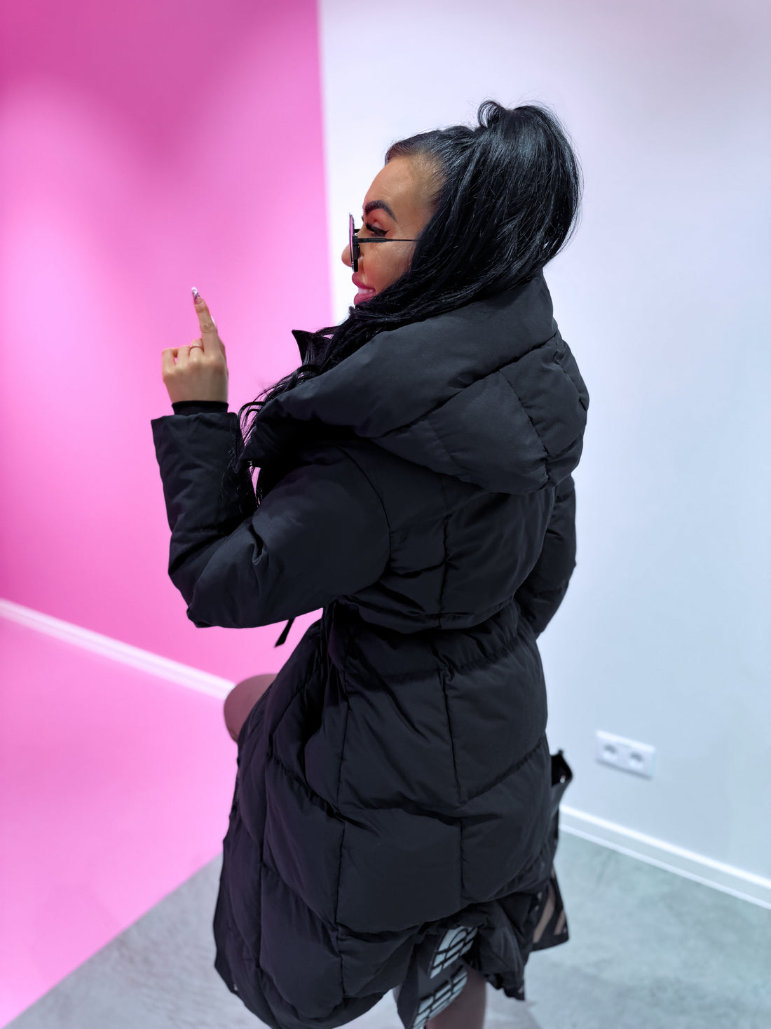 "ICEBERG" FC7617 long jacket - BLACK PRE-ORDER