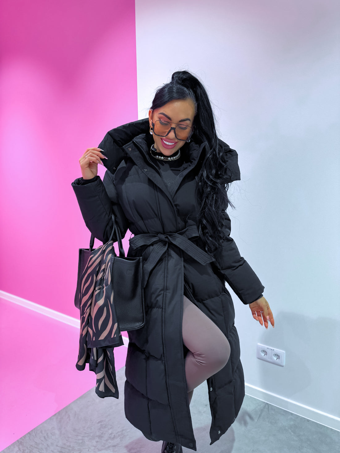 "ICEBERG" FC7617 long jacket - BLACK PRE-ORDER