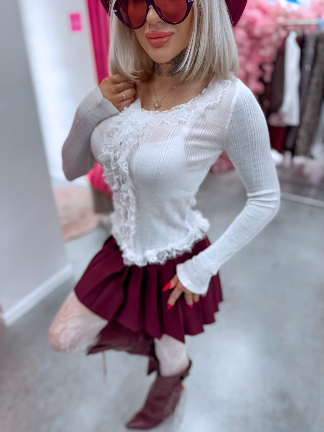 Knit top "UNSPOKEN 95152" – WHITE
