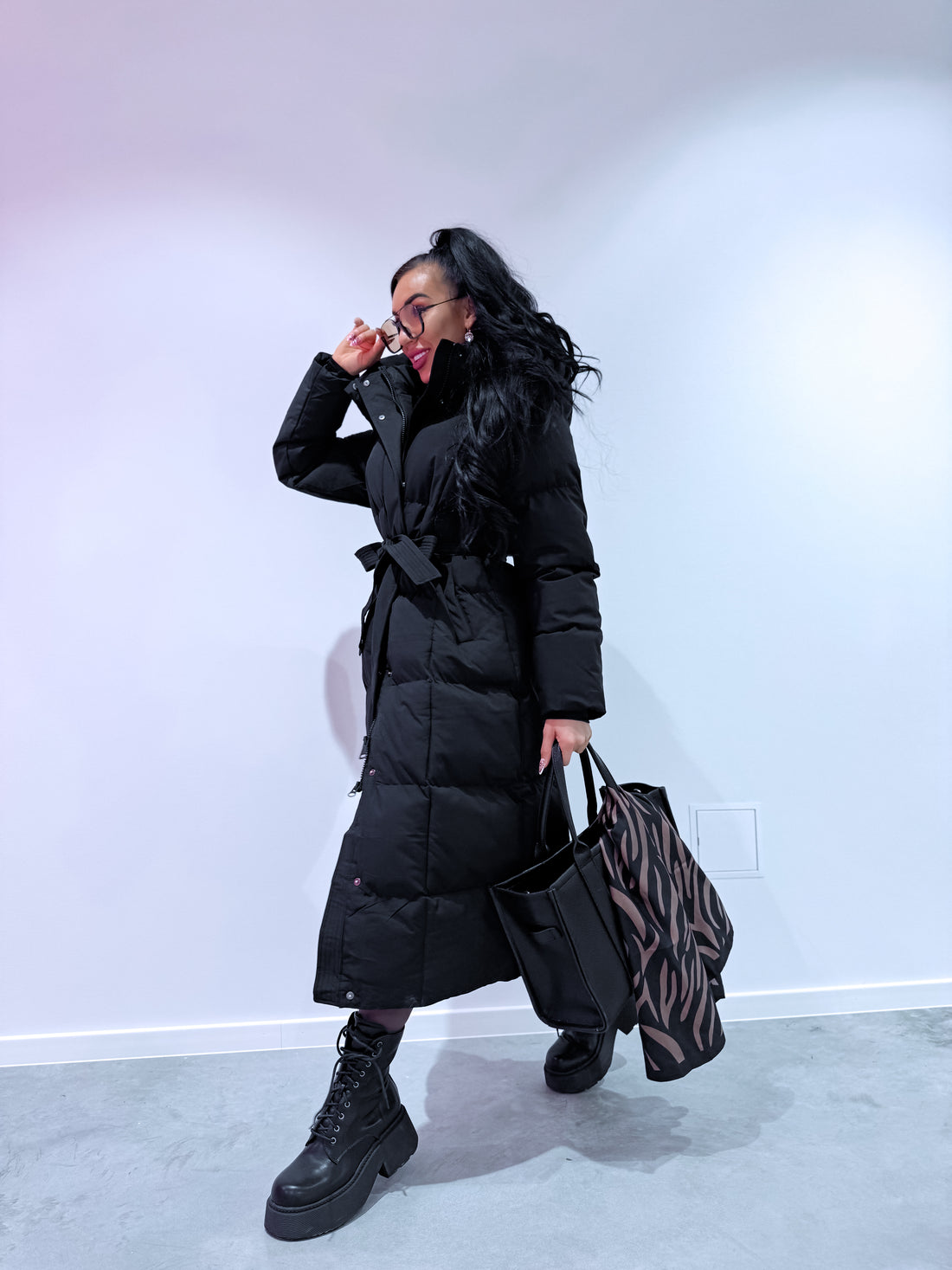"ICEBERG" FC7617 long jacket - BLACK PRE-ORDER