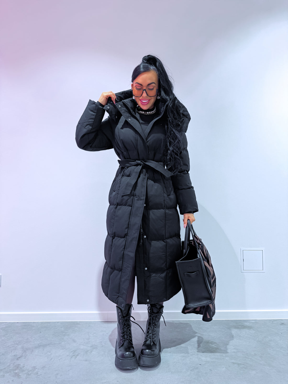 "ICEBERG" FC7617 long jacket - BLACK PRE-ORDER
