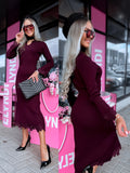 Adīta kleita ar apkakli "NICOLE" 5327 - VIOLETA