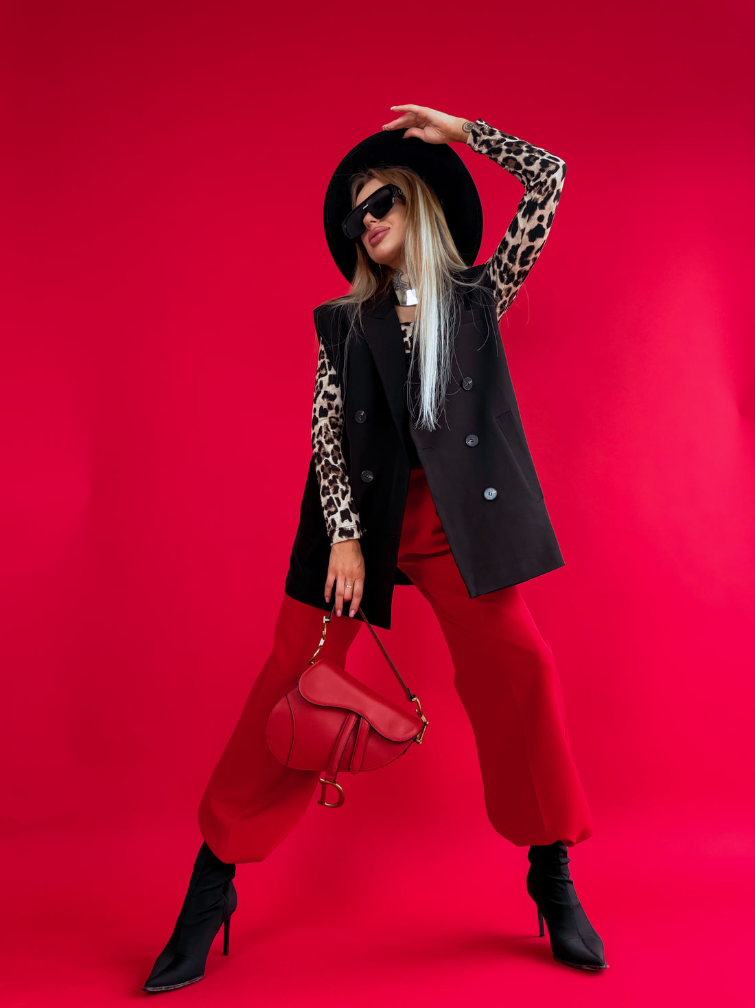 OVERSIZE veste "SECURITY" - melna