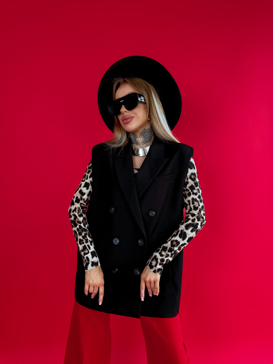 OVERSIZE veste "SECURITY" - melna