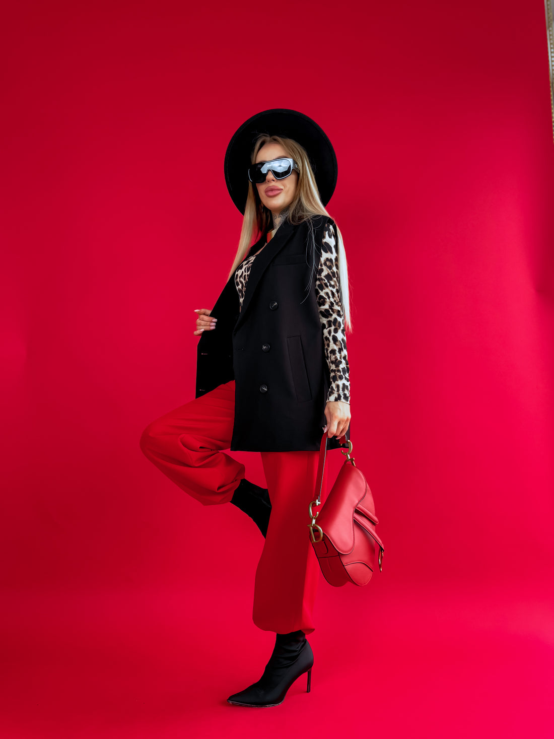 OVERSIZE veste "SECURITY" - melna