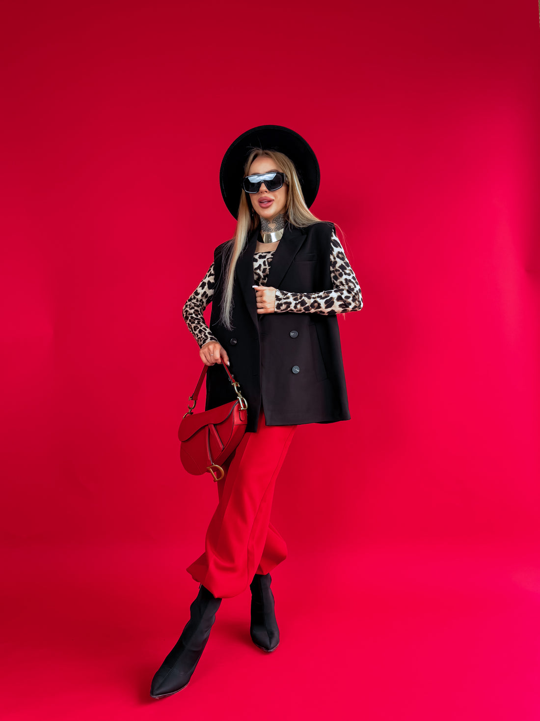 OVERSIZE veste "SECURITY" - melna