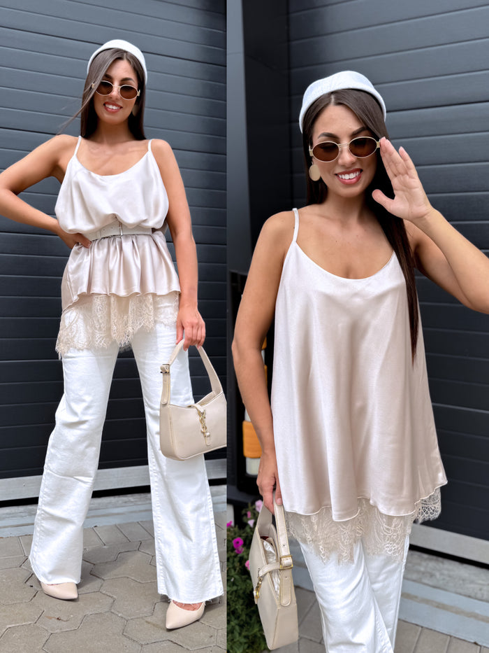 Lielizmēra topas "DREAMY LACE" 7929 - ŠVIESIAI SMĖLINĖ