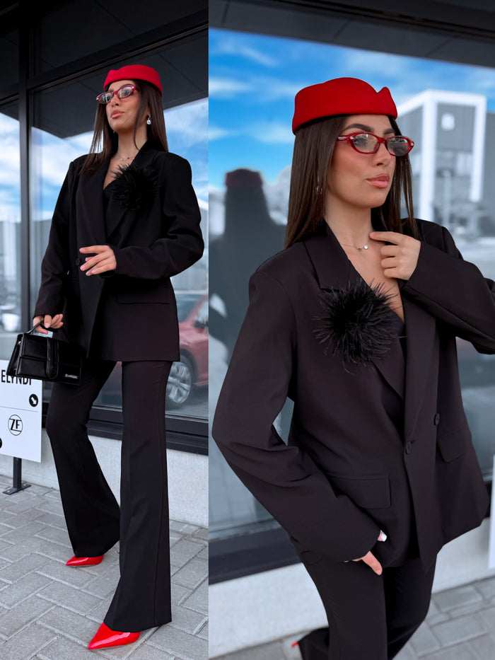 Žakete "MODERN MYTH" 6486 + aksesuārs - MELNA