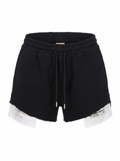 Shorts "WHITE WARNING" D0202 - BLACK