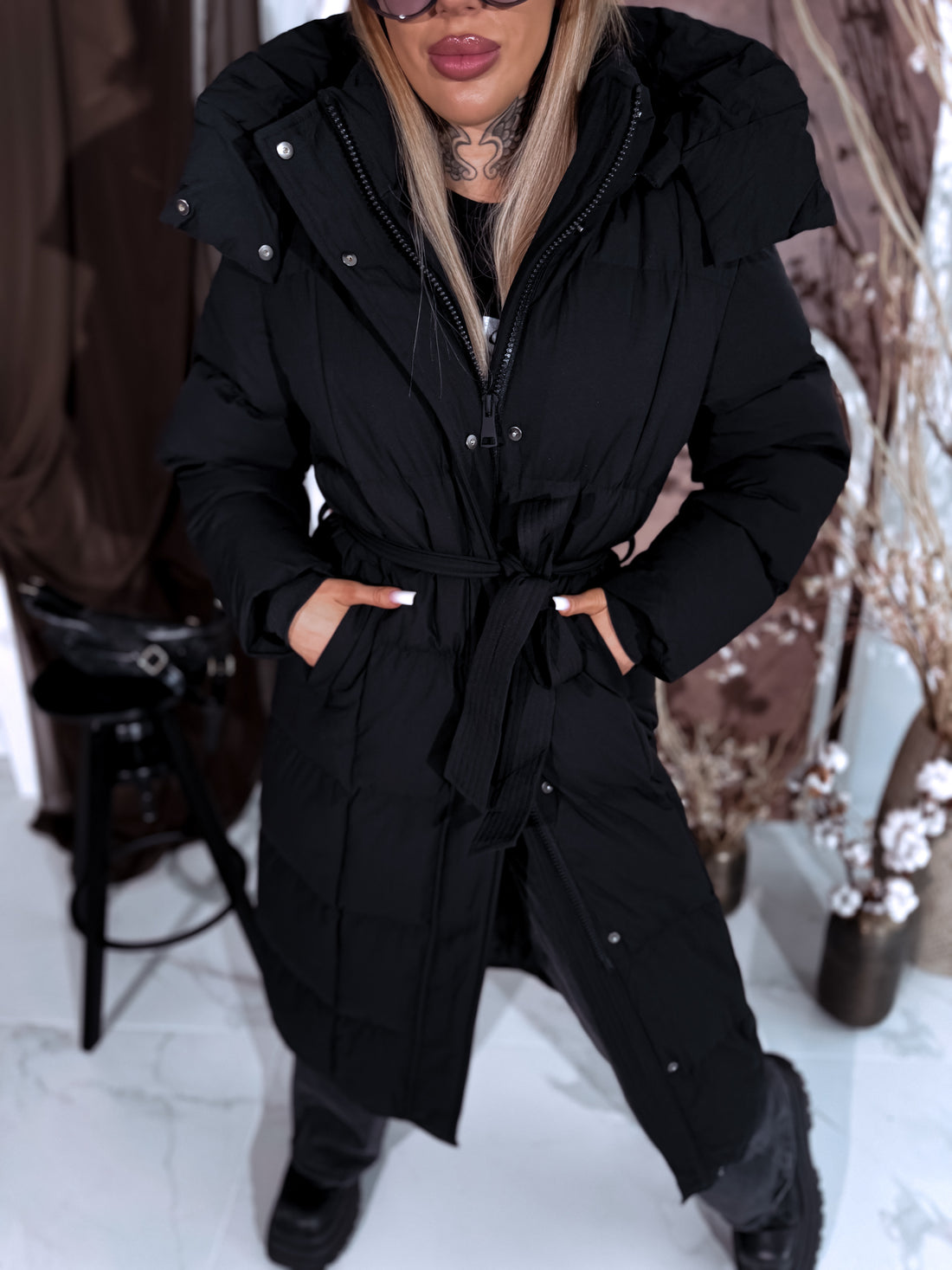 "ICEBERG" FC7617 long jacket - BLACK PRE-ORDER