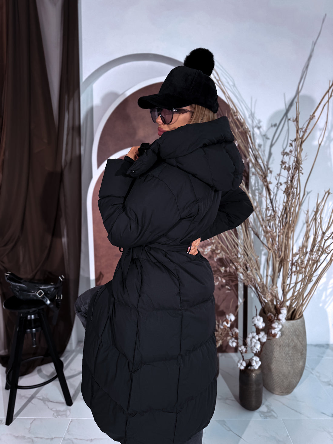 "ICEBERG" FC7617 long jacket - BLACK PRE-ORDER