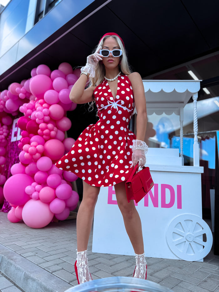 Короткое платье "FLIRT IN DOT" 1367 - КРАСНОЕ