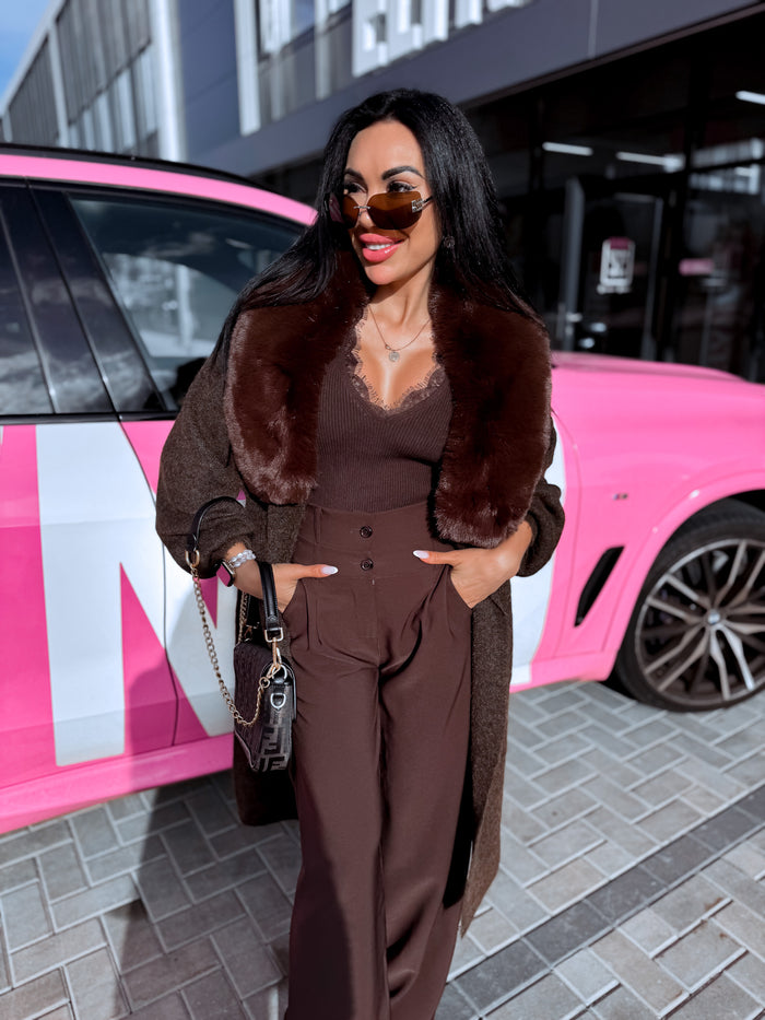 Adīts mētelis "OUTFIT THERAPY" 10073 - CHOCO