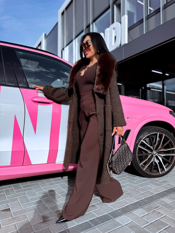 Adīts mētelis "OUTFIT THERAPY" 10073 - CHOCO