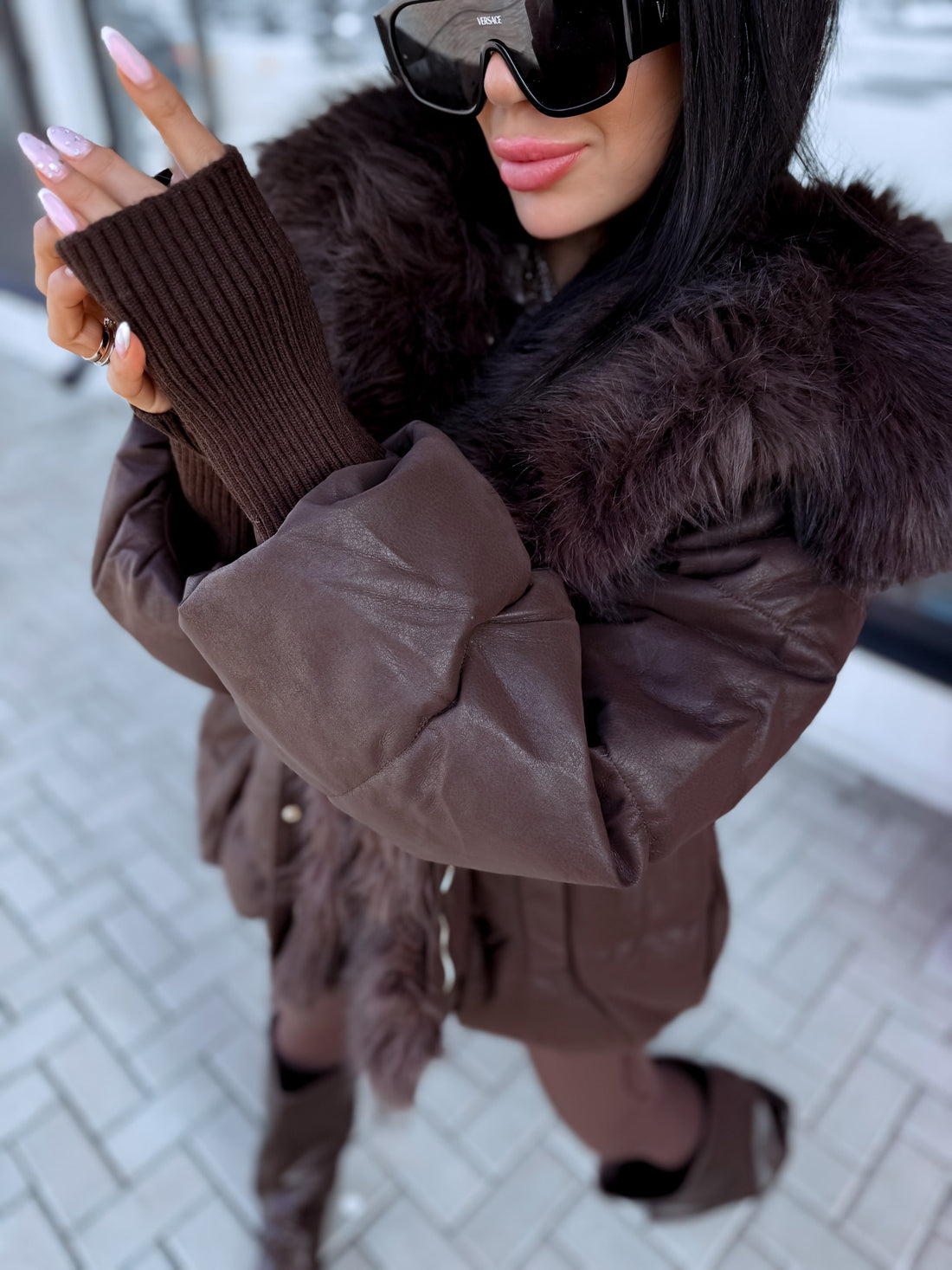 Куртка ONE SIZE «STATUS STYLE Z20117» – ШОКОЛАДНАЯ