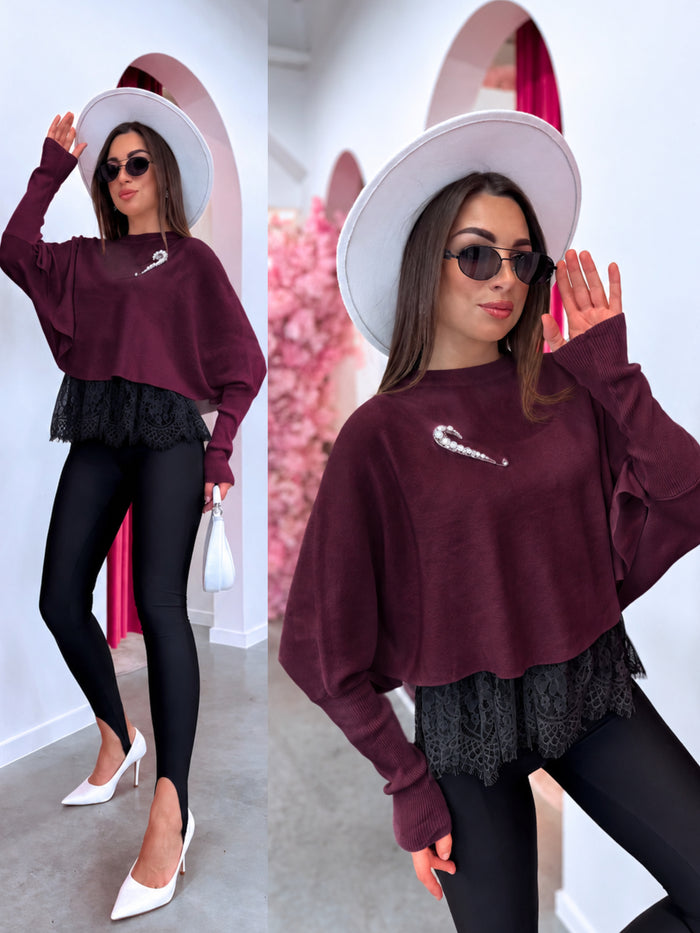 2-in-1 sweater + top "DOUBLE TAKE 5173L" - VIOLETS