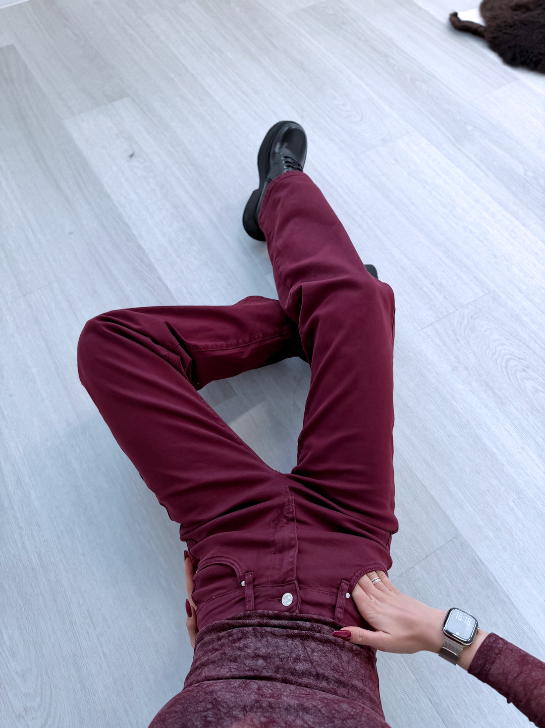 "DETROIT DJ2405-15" jeans - BURGUNDY
