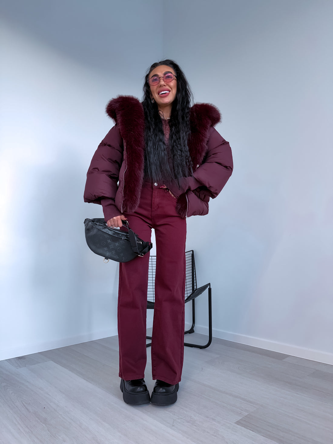 "DETROIT DJ2405-15" jeans - BURGUNDY