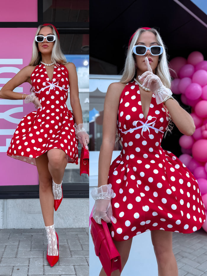 Короткое платье "FLIRT IN DOT" 1367 - КРАСНОЕ
