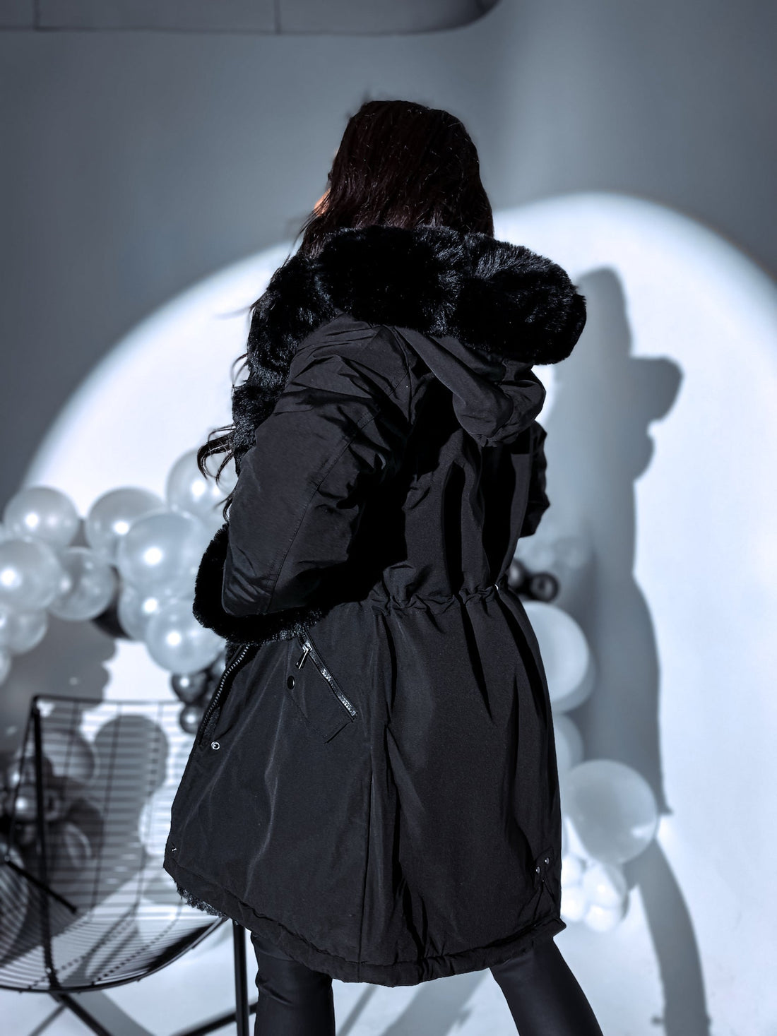 ELYNDI klassikaline karvaga parka FC7007 - must