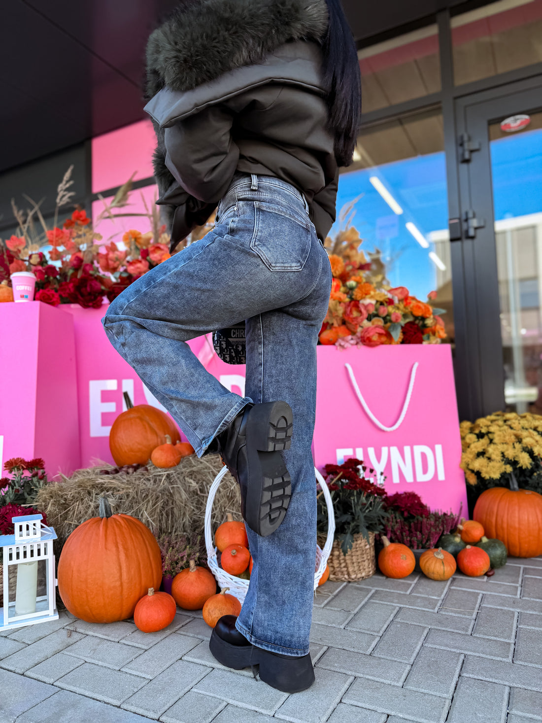 "SUMMIT HM5362-3" fleece-lined jeans - BLUE-GREY