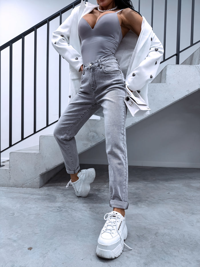 GREY mom fit denim pants HM306-6 "SMOKE" PRE-ORDER