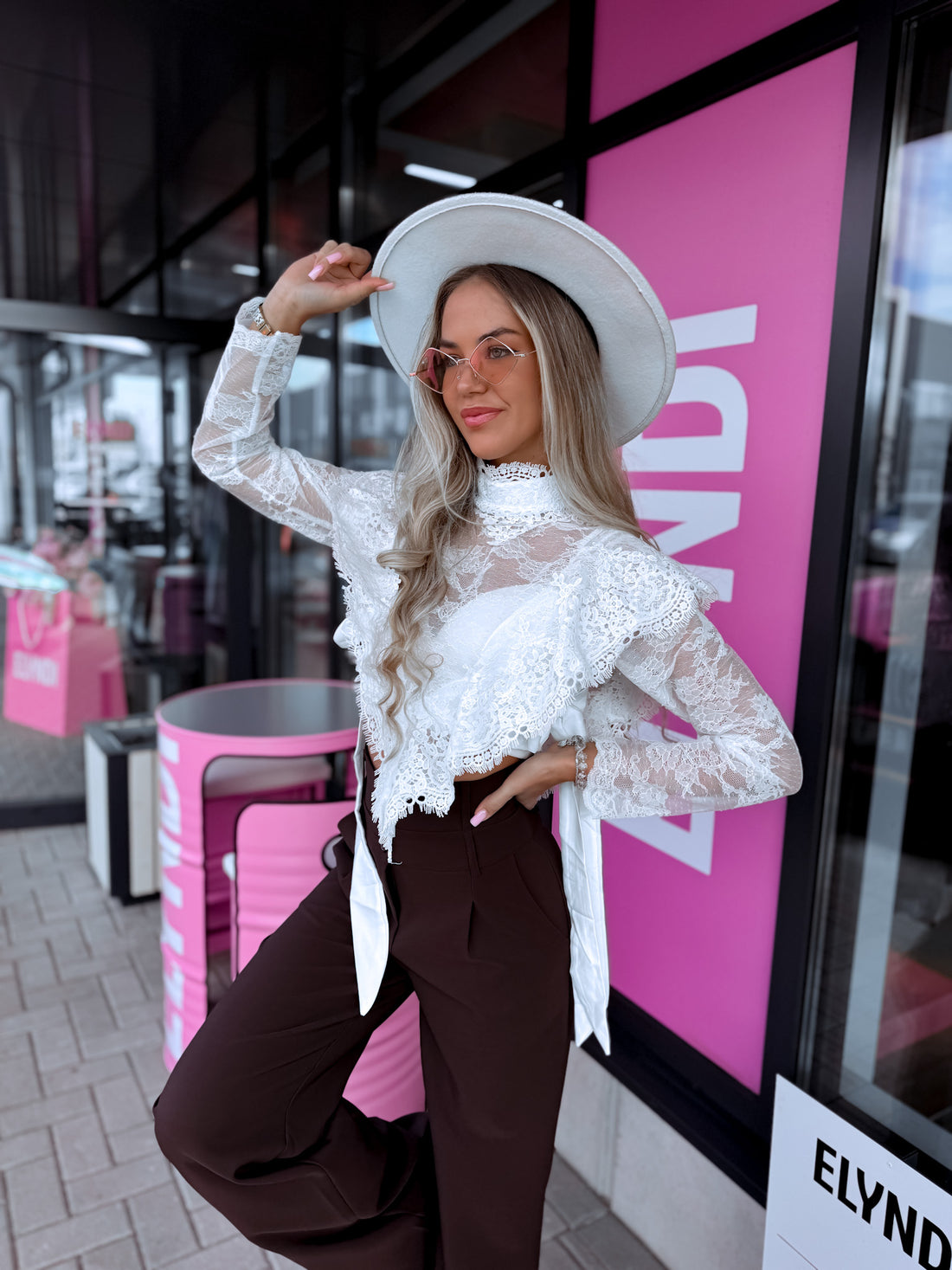 Mežģīņu tops "FORTUNE" W56115 - BALTS