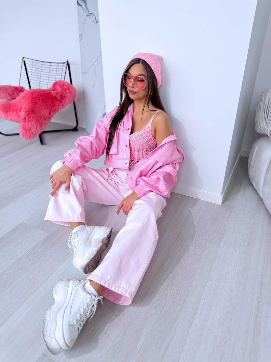 Jeans "CLOUD BAGGY" P12683 - SOFT PINK