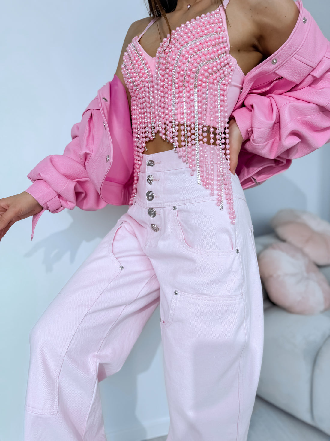 Jeans "CLOUD BAGGY" P12683 - SOFT PINK