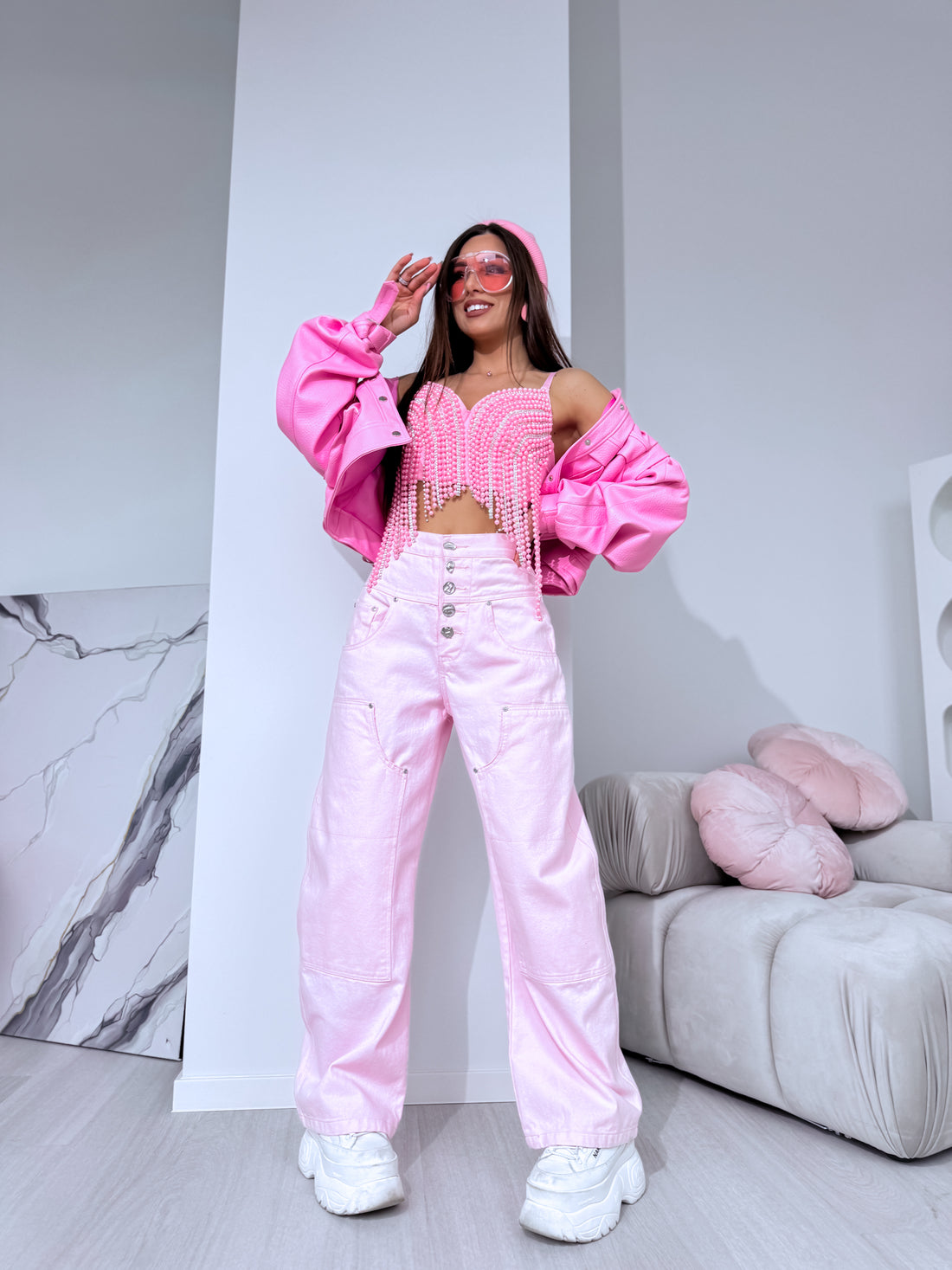 Jeans "CLOUD BAGGY" P12683 - SOFT PINK