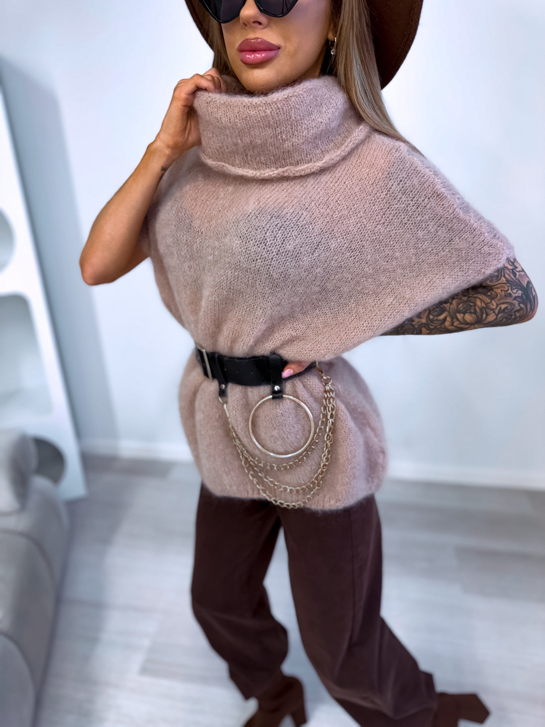 Mohair vest "SEARCH" 81027 - BEIGE
