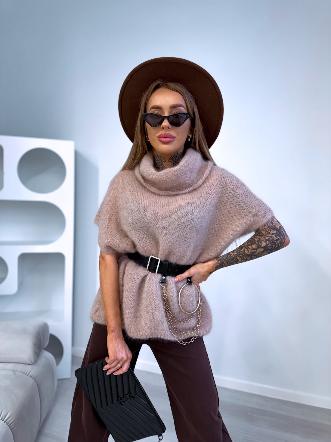 Mohair vest "SEARCH" 81027 - BEIGE