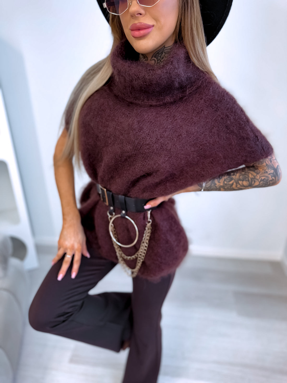 Mohair vest "SEARCH" 81027 - CHOCO
