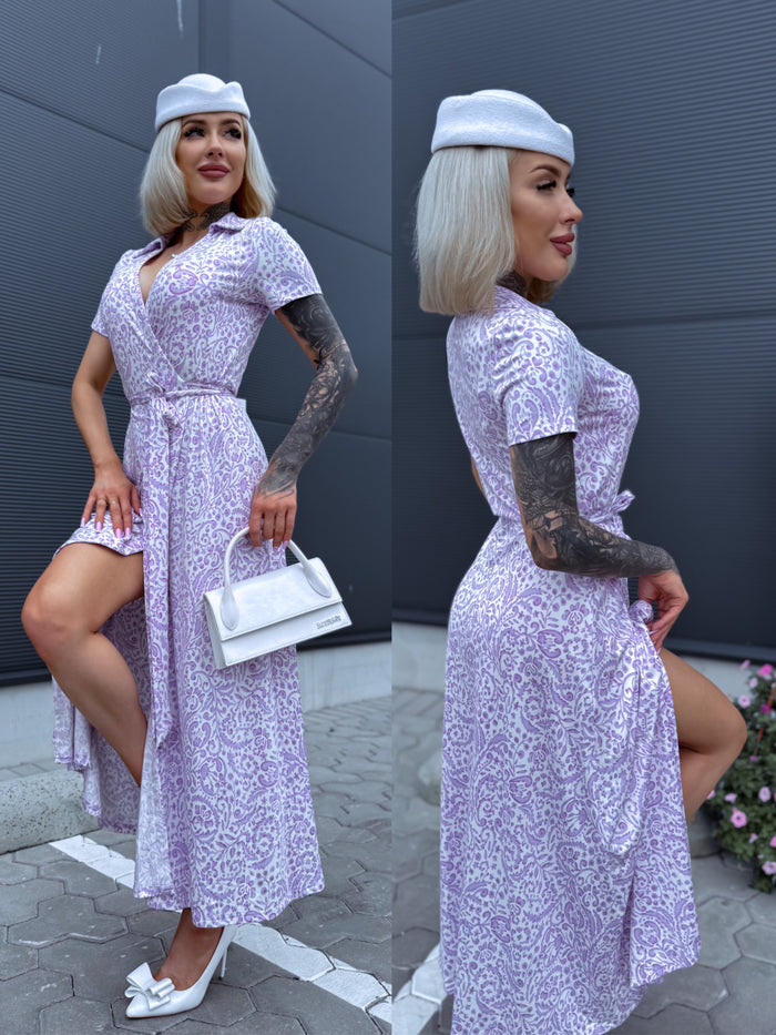 Dress with print "ADELINE 10635" - LAVENDER PRE-ORDER