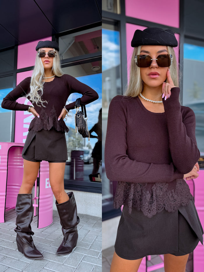 Megztas viršus "DAILA" 20663 - CHOCO