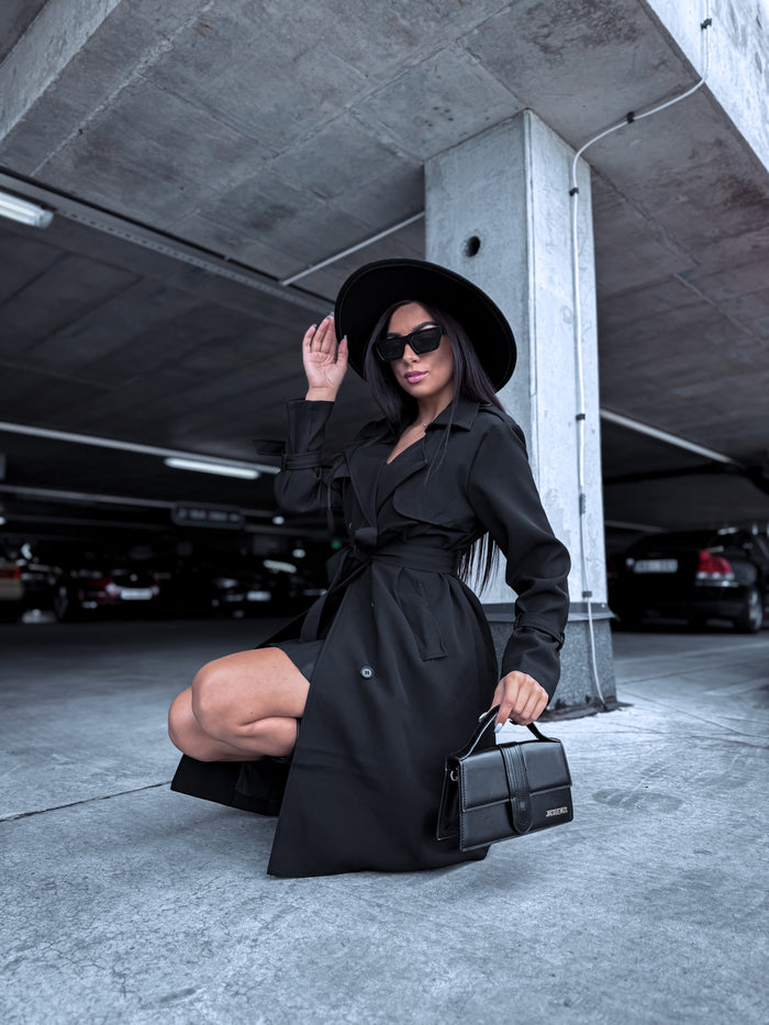 Extended trench coat "Spring season 6180" - black 