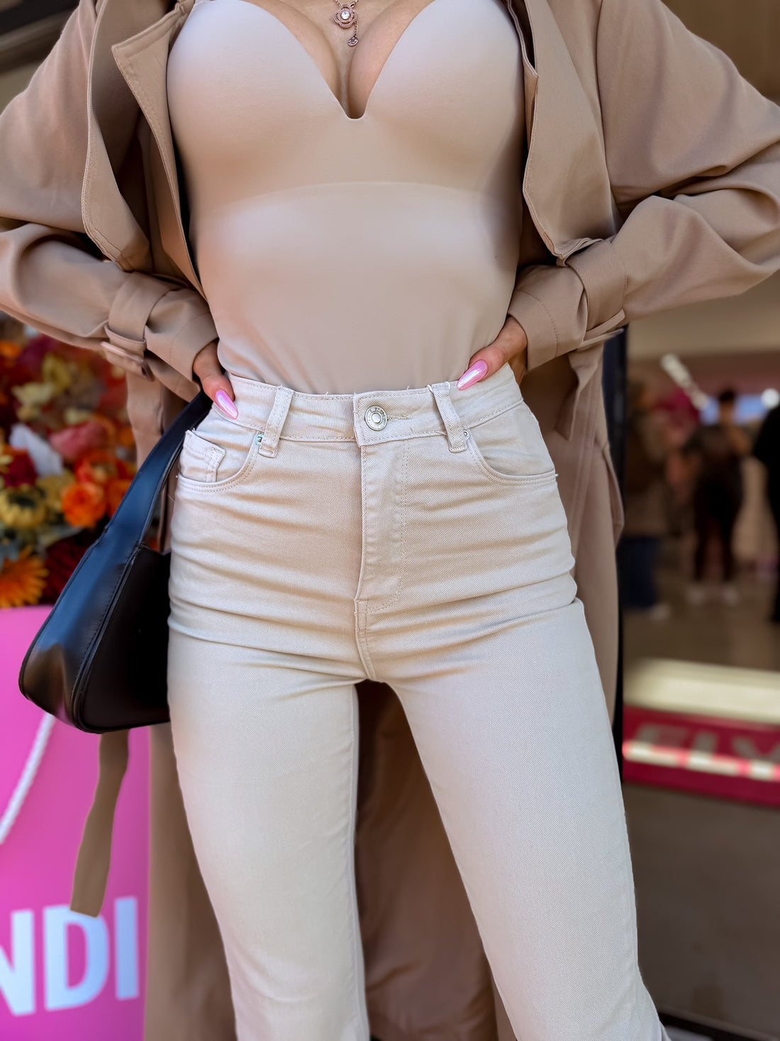 FLARED džinsai „PURE BEIGE“ 9505